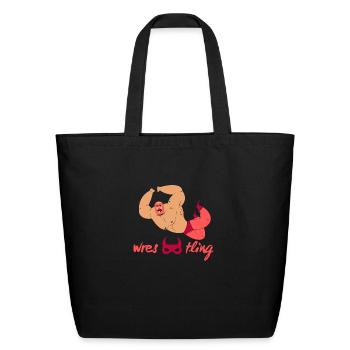 wrestling - Eco-Friendly Cotton Tote - black - Front