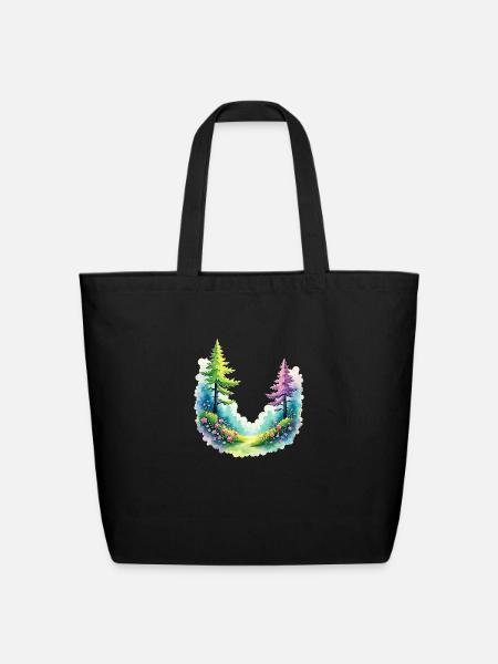Vibrant Watercolor Dreams - Eco-Friendly Cotton Tote - black