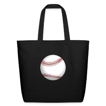 baseball ball - Eco-Friendly Cotton Tote - black - Front