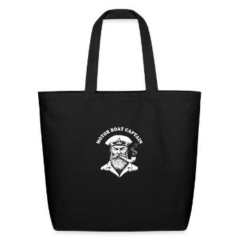 Motor Boat Captain - Eco-Friendly Cotton Tote - black - Front
