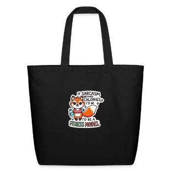 If sarcasm - Eco-Friendly Cotton Tote - black - Front