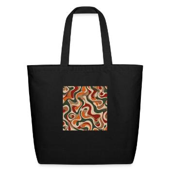 Earthy Swirl Abstraction - Eco-Friendly Cotton Tote - black - Front