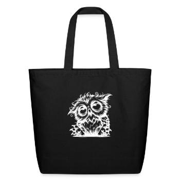 Owl Dark Circles? My Natural Accessories - Eco-Friendly Cotton Tote - black - Front