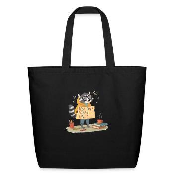 Test day vibes only - Eco-Friendly Cotton Tote - black - Front