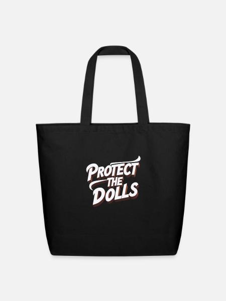 Protect the dolls - Eco-Friendly Cotton Tote - black