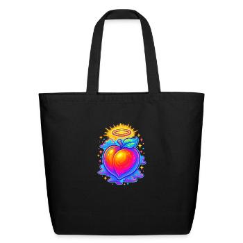 Neon peach divine - Eco-Friendly Cotton Tote - black - Front