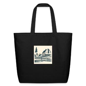 Monochrome Farm Life - Eco-Friendly Cotton Tote - black - Front