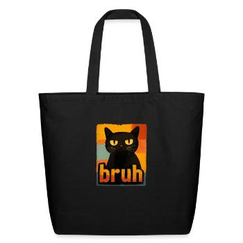 Funny Cat Bruh - Eco-Friendly Cotton Tote - black - Front