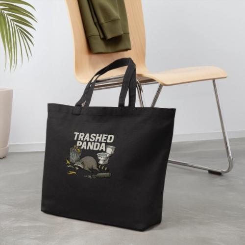 Trashed Panda – Funny Drunk Raccoon Cartoon - Eco-Friendly Cotton Tote
