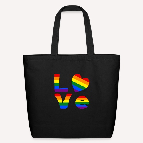 Gay Pride Rainbow LOVE - Eco-Friendly Cotton Tote