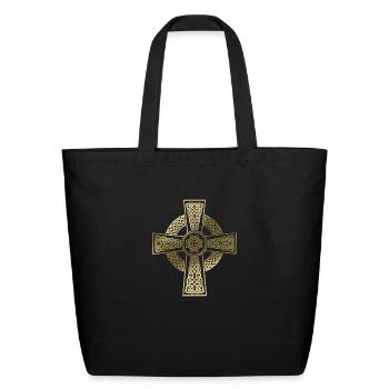 Celtic cross - Eco-Friendly Cotton Tote - black - Front