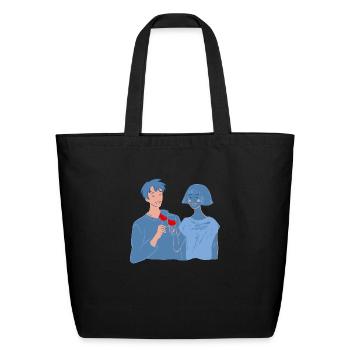 beautiful love couple pictures - Eco-Friendly Cotton Tote - black - Front
