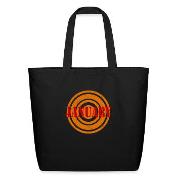 January Red Word - Eco-Friendly Cotton Tote - black - Front