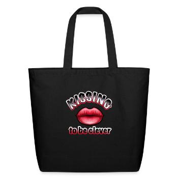 Kissing To Be Clever - Eco-Friendly Cotton Tote - black - Front