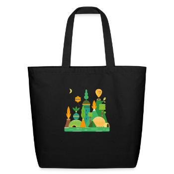 Igloo Island - Eco-Friendly Cotton Tote - black - Front