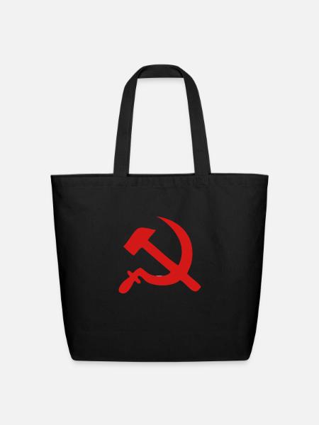 hammer and sickle - Eco-Friendly Cotton Tote - black