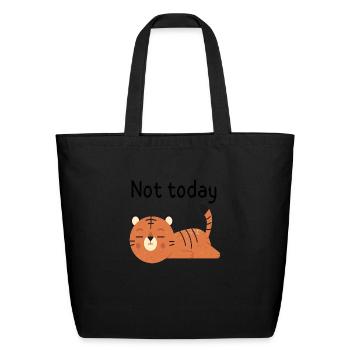 Lazy cat ,Cute cat , funny cat ,cat miaw lover - Eco-Friendly Cotton Tote - black - Front