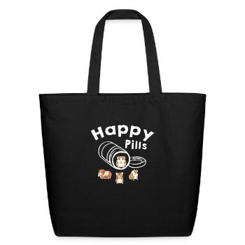 Guinea Pig Happy Pills - Eco-Friendly Cotton Tote - black - Front
