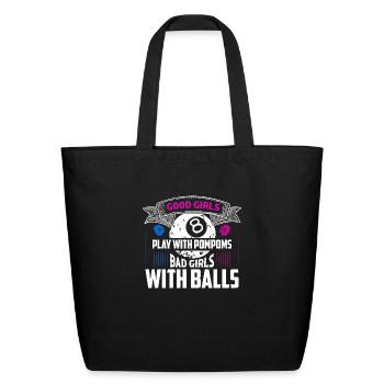 Good Girls Play With PomPoms Billiard Player Billa - Eco-Friendly Cotton Tote - black - Front