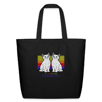 I Love My Two Russian Blue Cats - Eco-Friendly Cotton Tote - black - Front