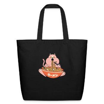 Hungry Cat - Eco-Friendly Cotton Tote - black - Front