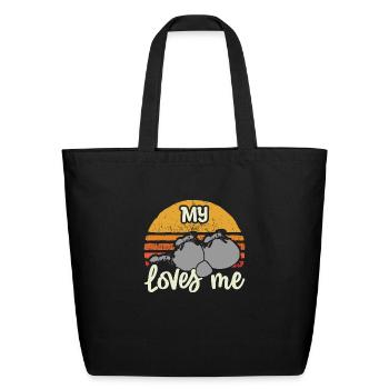 Funny Ant Loves - Eco-Friendly Cotton Tote - black - Front