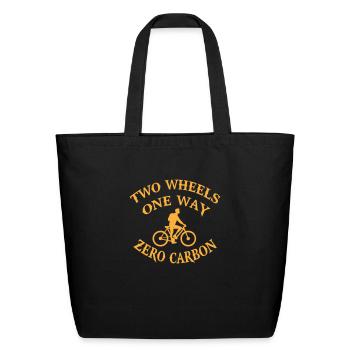 Bicycle ecology funny quote - Eco-Friendly Cotton Tote - black - Front