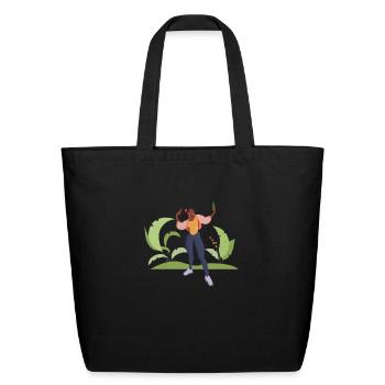 selfie girl - Eco-Friendly Cotton Tote - black - Front