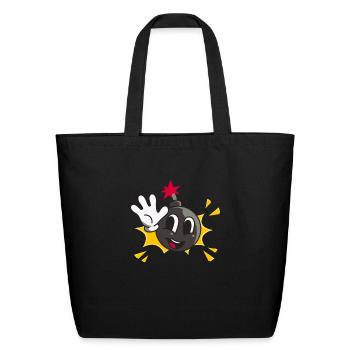 bomb smile - Eco-Friendly Cotton Tote - black - Front