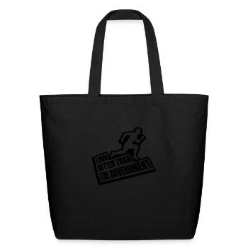run better than government - Eco-Friendly Cotton Tote - black - Front
