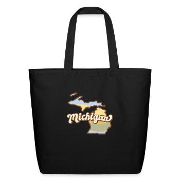 Michigan Retro - Eco-Friendly Cotton Tote - black - Front