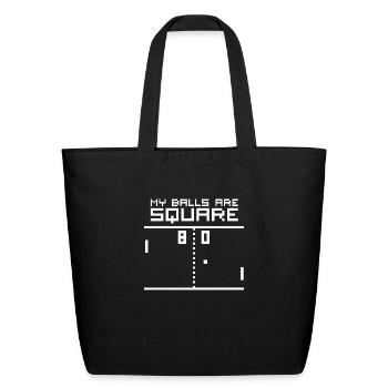 My Balls Are Square Retro Computer Geek - Eco-Friendly Cotton Tote - black - Front