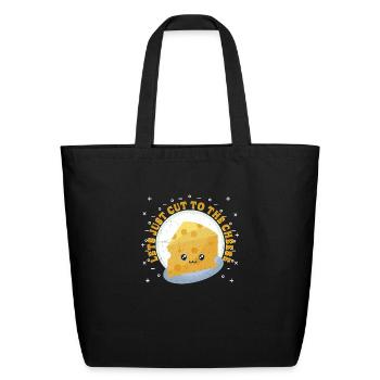 Kawaii Art Cut To The Cheese - Eco-Friendly Cotton Tote - black - Front