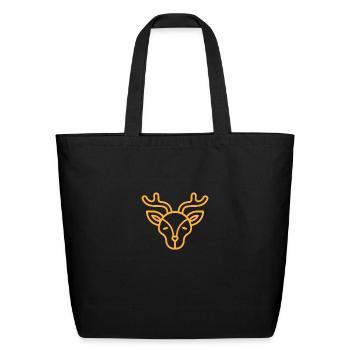 Deer Antlers - Eco-Friendly Cotton Tote - black - Front