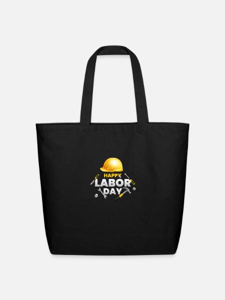 Happy Labor Day - Eco-Friendly Cotton Tote - black