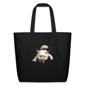 Funny Cat - Eco-Friendly Cotton Tote - black - Front