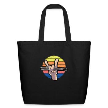 Drummer Drumsticks Vintage - Eco-Friendly Cotton Tote - black - Front