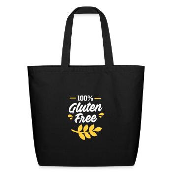 Gluten Free Lifestyle 100 Percent Gluten Free - Eco-Friendly Cotton Tote - black - Front