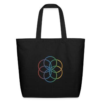 Colorful Seed of Life - Eco-Friendly Cotton Tote - black - Front