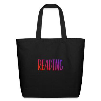 Reading - Eco-Friendly Cotton Tote - black - Front