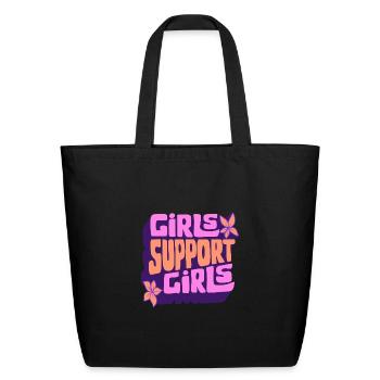 Girls Support Girls - Eco-Friendly Cotton Tote - black - Front