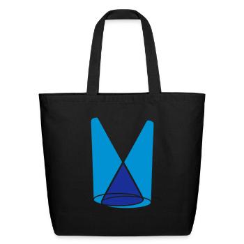 2 spotlight light cone - Eco-Friendly Cotton Tote - black - Front