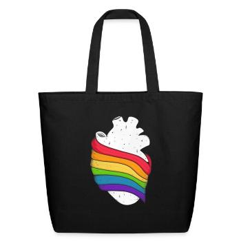 human, various queer flags 1 - Eco-Friendly Cotton Tote - black - Front