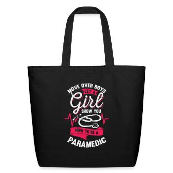 Female Paramedic Gift - Eco-Friendly Cotton Tote - black - Front