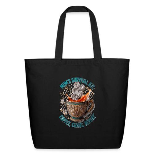 Mom's Survival Kit Tee | Coffee Chaos - Eco-Friendly Cotton Tote