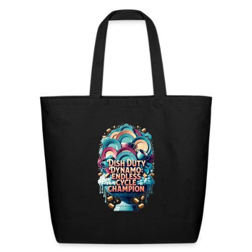 Dish Duty Dynamo T Shirt, Endless Cycle Champion - Eco-Friendly Cotton Tote