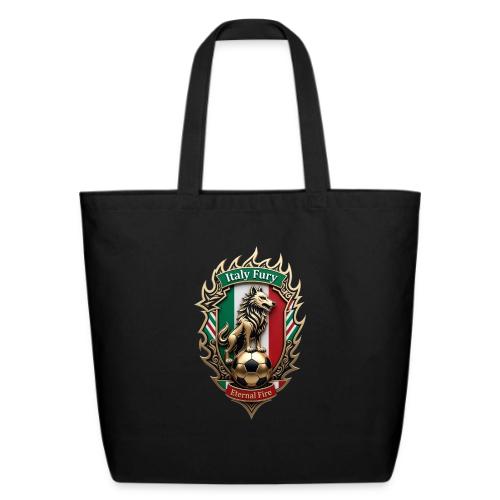 Italy Wolf Fury T-Shirt, Italian Flag Pride Gift - Eco-Friendly Cotton Tote