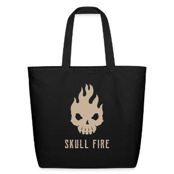 Skull Fire - Eco-Friendly Cotton Tote - black - Front