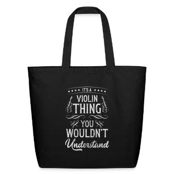 Violin Violin Music School - Eco-Friendly Cotton Tote - black - Front