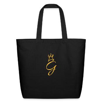 Letter G - Eco-Friendly Cotton Tote - black - Front